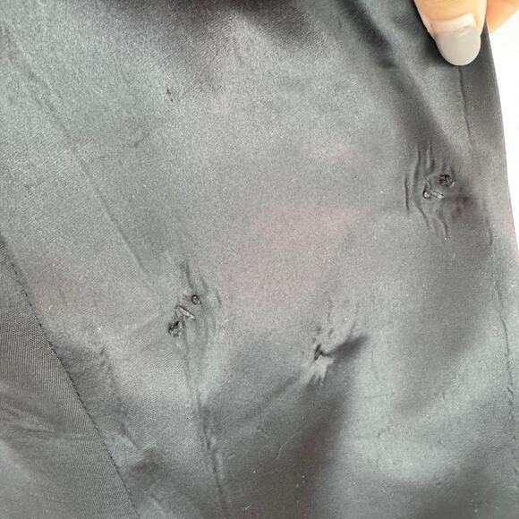 VTG Cache Black Satin Lapel Backless Tuxedo Jacket Blazer Top Size Medium - Picture 15 of 16